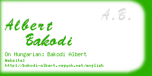 albert bakodi business card